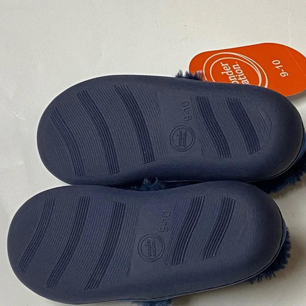 Wonder Nation Kids Navy Blue Dinosaur Dino Nite Slippers Size 9-10‎ NWT